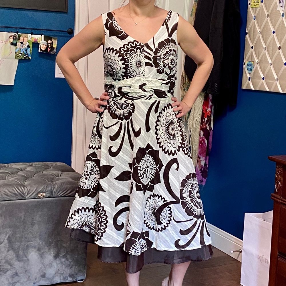 Brown floral XL sleeveless summer dress